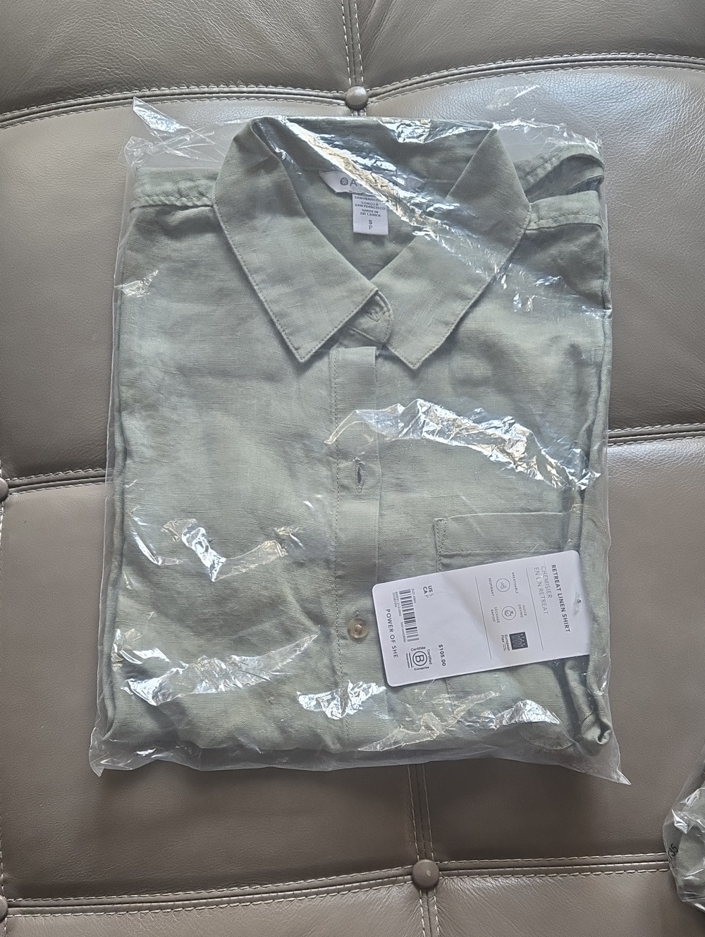 Athleta Women's Retreat Relaxed Linen Shirt - Sage Green NWT